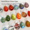 12PCS Blown Glass Easter Eggs Hanging Ornaments for Easter Tree Decorations Home Party DIY Crafts